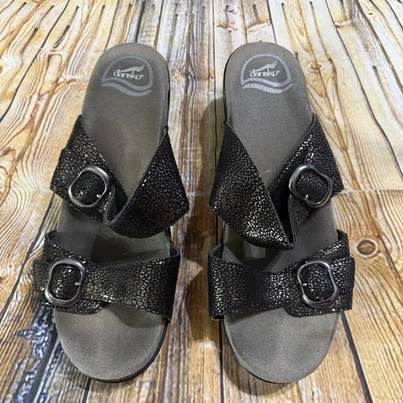 Dansko Sophie Women's Size Euro 40 Metallic Black/Bronze Sandals - Picture 2 of 5